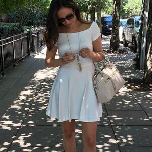Alice and Olivia short white party dress